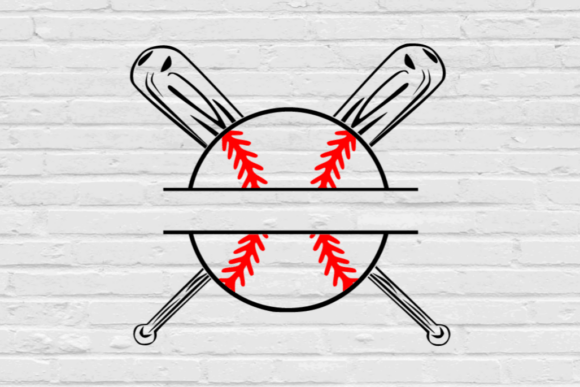 Baseball Split Frame Name Holder Crossed – A Graphic for Sports-Inspired Branding