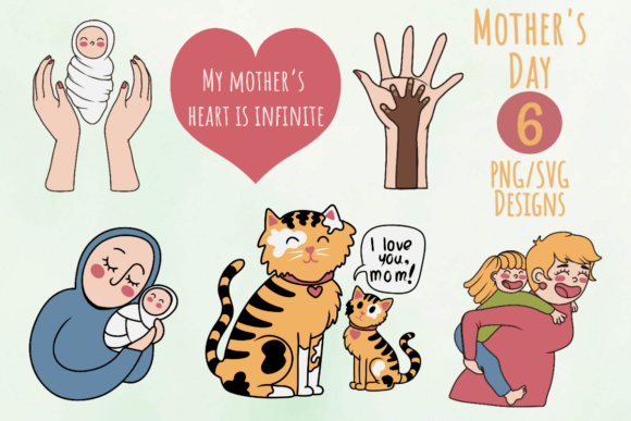 Eternal Mother’s Love: A Heartfelt Graphic Design Asset for Crafts and Creative Projects