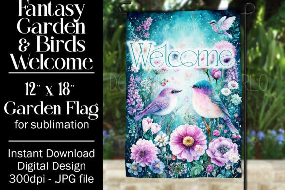 Fantasy Bird Garden Flag Sublimation 8: A Versatile Graphic for Crafts