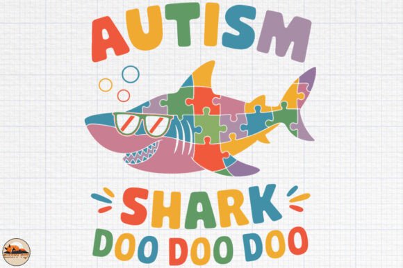 Funny Autism Shark Puzzle Awareness: A Versatile Design Asset for Crafts and Graphics