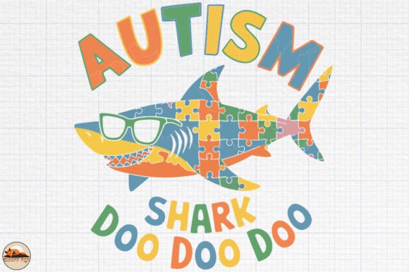 Funny Autism Shark Puzzle Awareness Day: A Graphic Design Asset for Local Business Branding