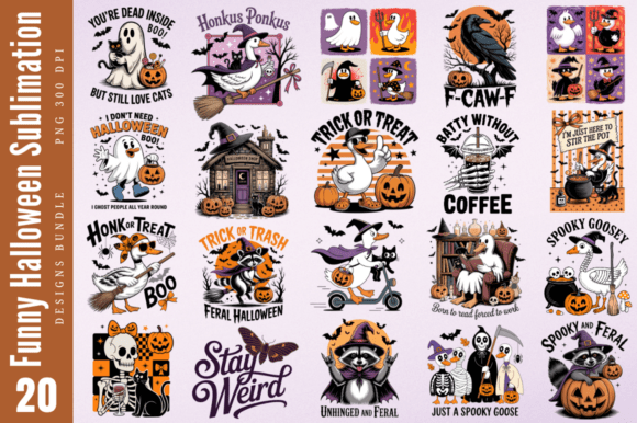 Funny Halloween Sublimation Graphics for Crafty and Commercial Design Projects