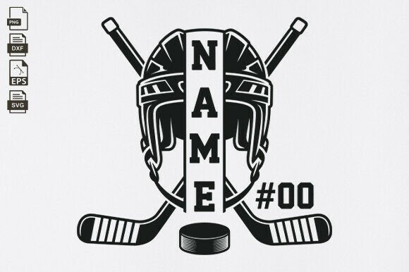 Hockey, Split Hockey Player, Helmet: A Bold Graphic for Crafts and Branding Projects