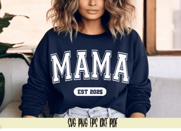 MAMA Est 2025 Varsity in Black White: A Graphic Design Asset for Polished Publishing