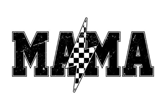 Mama Lightning Bolt Checker Design: A Versatile Graphic Asset for Creative Publishers