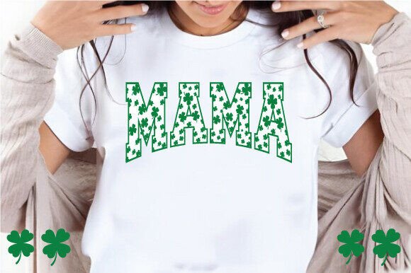Mama Shamrock Sweatshirt, St. Patrick’s Day Graphic Design Asset for Crafts and Marketing