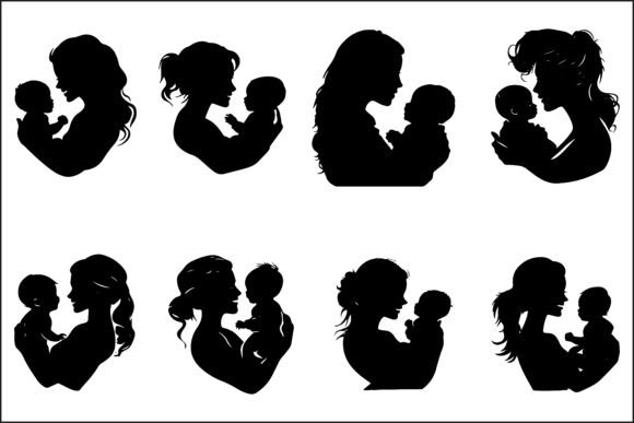Mother and Child Silhouette: A Timeless Embroidery Design for Real Projects