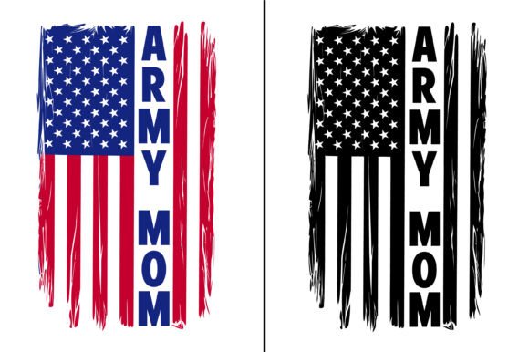 Proud Flag for Army Moms: A Graphic Design Asset for Crafts and Patriotic Branding