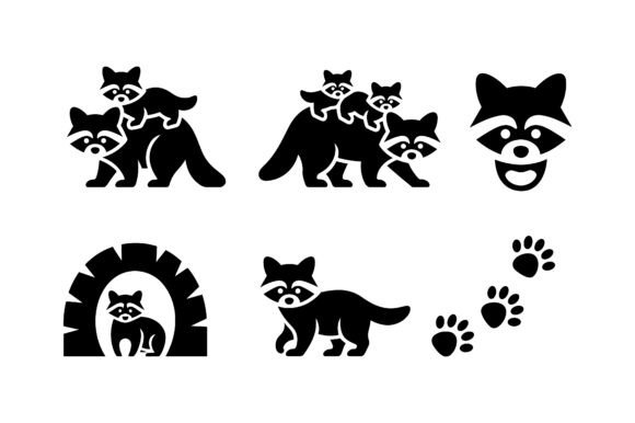 Raccoon Family Nursery Icon Set EPS Review for Real Embroidery Projects