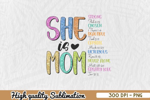 She is Mom Strong Greatly Love PNG: A Versatile Graphic for Crafts & Merch